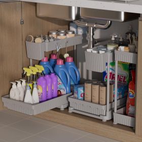 3 Pack Multi-Purpose Under Sink Organizers and Storage, 2026 L-Shaped Pull Out Cabinet Organizer for Bathroom & Kitchen