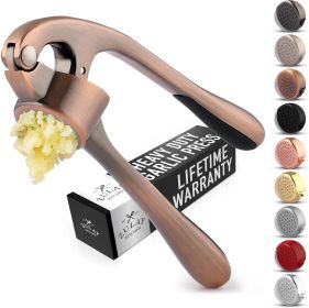 Kitchen Premium Garlic Press Set - Rust Proof Professional Garlic Mincer Tool - Easy-Squeeze, Easy-Clean with Soft