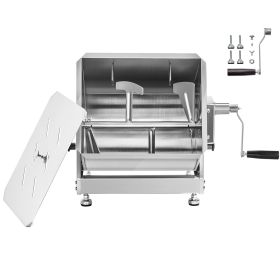 Manual Meat Mixer, 60L Tilt Tank Meat Processing Equipment(Mixing Max 60LBS for Meat), Stainless Steel Meat Mixer