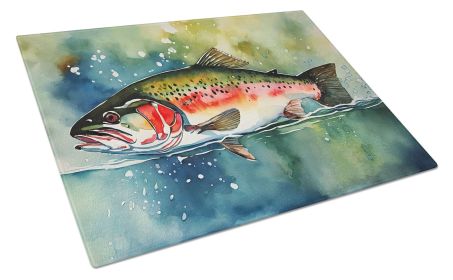 NEW Trout Glass Cutting Board Decorative Tempered Glass Kitchen Cutting and Serving Board Large Size Chopping Board