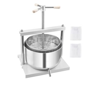 3.17 Gal/12L Fruit Wine Press, 2 Stainless Steel Barrels, Manual Juice Maker