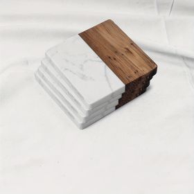Set of 20 Marble Coasters in Black And White, Elegantly Designed And Compact (Color: White, number: 20pcs)
